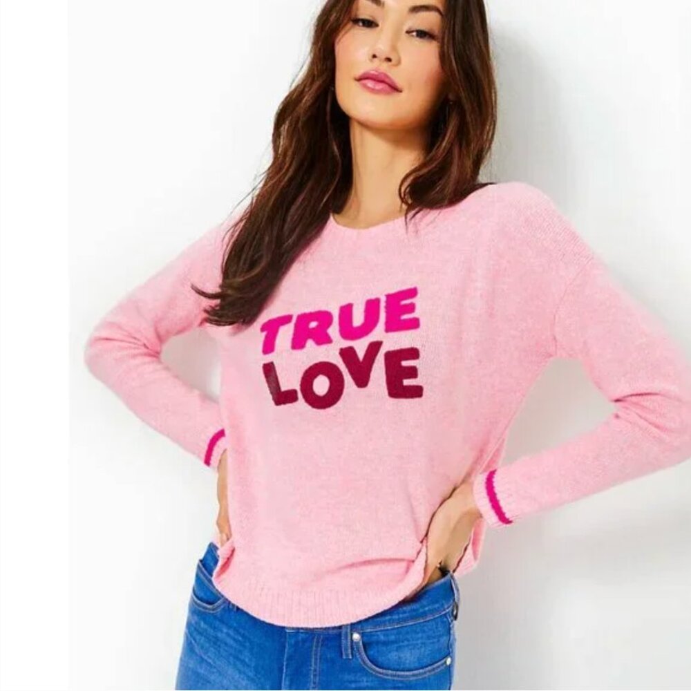 Lilly Pulitzer Pippy Sweater True Love Conch Shell Pink Small - Picture 6 of 15
